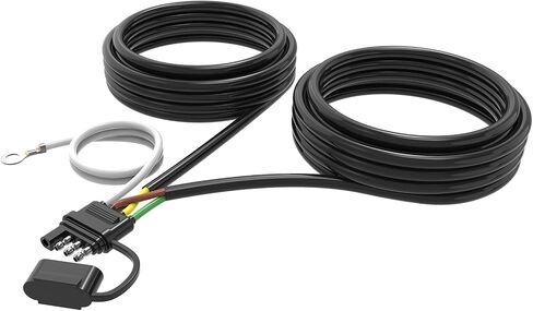 4 Pin 5 Wire Trailer Wiring Harness Kit, 26FT 16AWG Core with Jacketed Cable Trailer Light Kit 4 Way Flat 5 Wire Trailer Plug for Rewiring Both-Side Taillights on Trailers RVs and Boats in Kuwait