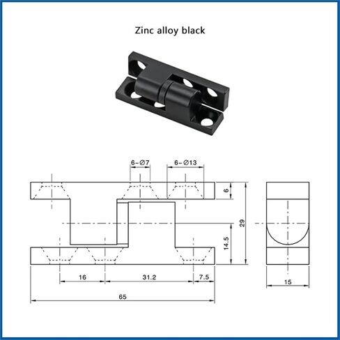 أبواب خزانة الصفائح المعدنية زاوية سبيكة الزنك مفصلات 1pcs (ZDC-Black) in Kuwait