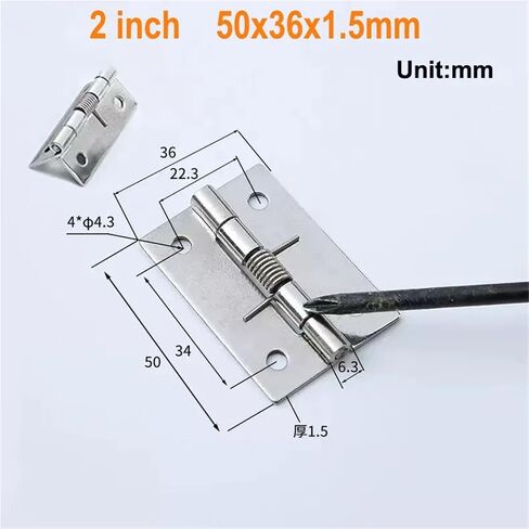 1INCH/1.5inch/2inch Selfing Close Dring Hinge 304 Stainless Steel 6 ~ 20pcs (1inch 20pcs) in Kuwait