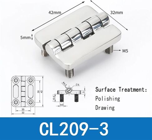 مفتاح توزيع الفولاذ المقاوم للصدأ تبديل باب مجلس الوزراء المفصلات الصناعية CL209 (5pcs-posted-209-1) in Kuwait