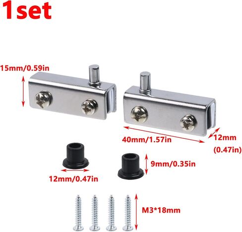 Antrader Stainless Steel Glass Door Pivot Hinge Double Head Magnetic Catch Closures ABS with Clamp Set for 3-6mm Glass Door (Gold) in Saudi Arabia