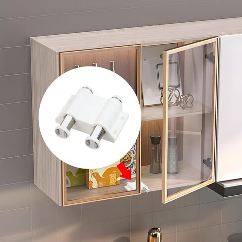 Antrader Stainless Steel Glass Door Pivot Hinge Double Head Magnetic Catch Closures ABS with Clamp Set for 3-6mm Glass Door (Gold) in Saudi Arabia