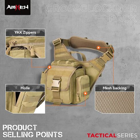 Tactical Messenger Bag Military Army Molle Shoulder Cross Body Edc Satchel Crossbody Side Pack for Men Women 10L in Kuwait