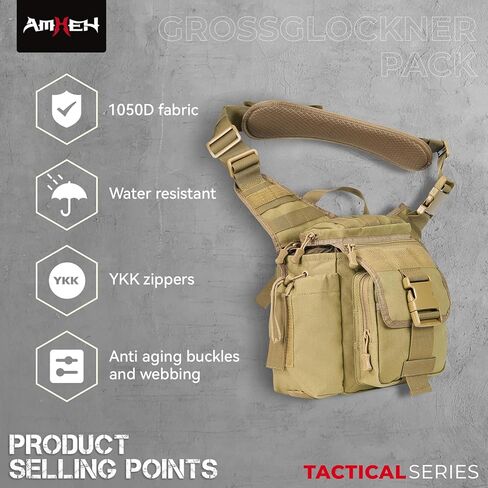 Tactical Messenger Bag Military Army Molle Shoulder Cross Body Edc Satchel Crossbody Side Pack for Men Women 10L in Kuwait