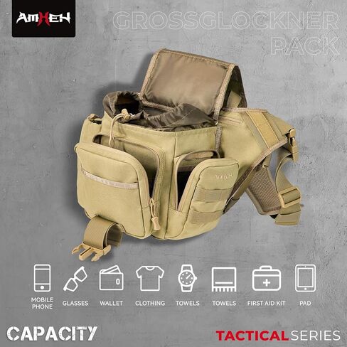 Tactical Messenger Bag Military Army Molle Shoulder Cross Body Edc Satchel Crossbody Side Pack for Men Women 10L in Kuwait