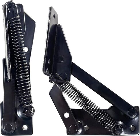 Spring Hinge (1 Pair) 90 Degree Folding Lifting Bracket, Sofa Bed Hinge, Suitable for Cabinet Doors, Furniture Storage Boxes (Black) in Saudi Arabia