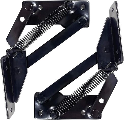 Spring Hinge (1 Pair) 90 Degree Folding Lifting Bracket, Sofa Bed Hinge, Suitable for Cabinet Doors, Furniture Storage Boxes (Black) in Saudi Arabia