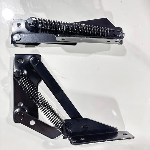 Spring Hinge (1 Pair) 90 Degree Folding Lifting Bracket, Sofa Bed Hinge, Suitable for Cabinet Doors, Furniture Storage Boxes (Black) in Saudi Arabia
