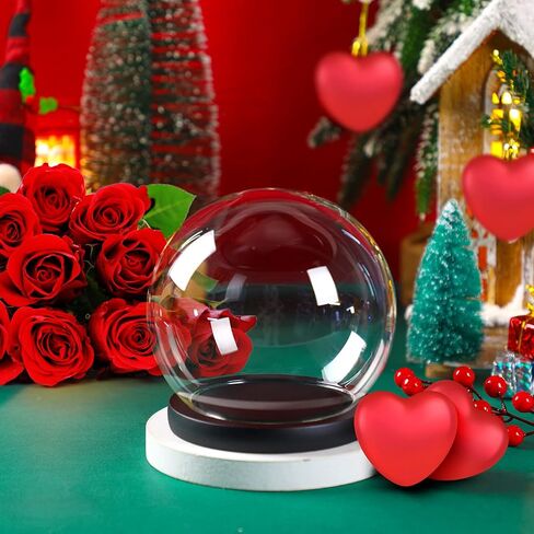 Tuanse 4 Pieces Glass Dome Display Showcase Glass Globe And Display Dome with Wood Base DIY Craft Keepsake Globe Display Case Gifts for Women Wedding Tabletop Centerpiece Decoration(Brown) in Saudi Arabia