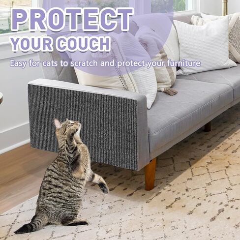 pawstrip Cat Scratching Mat 78.7''x15.8'' Cat Scratch Carpet Self-Adhesive Cat Scratch Couch Furniture Protector Trimmable Cat Scratching Post Replacement, Cat Wall Climbing Carpet in Kuwait