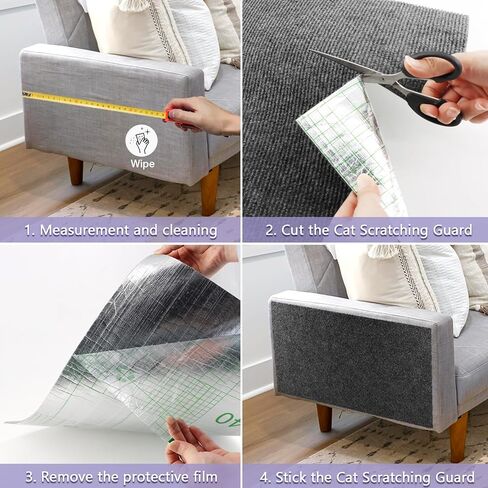 pawstrip Cat Scratching Mat 78.7''x15.8'' Cat Scratch Carpet Self-Adhesive Cat Scratch Couch Furniture Protector Trimmable Cat Scratching Post Replacement, Cat Wall Climbing Carpet in Kuwait