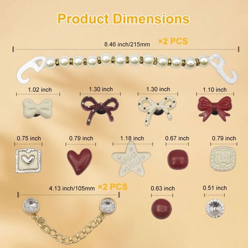 Shoe Charms for Clogs Bling Charms with Sparkling Chains Shoe Jewelry Accessories for Women Girls Decorations in Kuwait