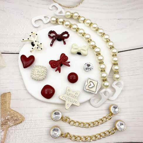 Shoe Charms for Clogs Bling Charms with Sparkling Chains Shoe Jewelry Accessories for Women Girls Decorations in Kuwait