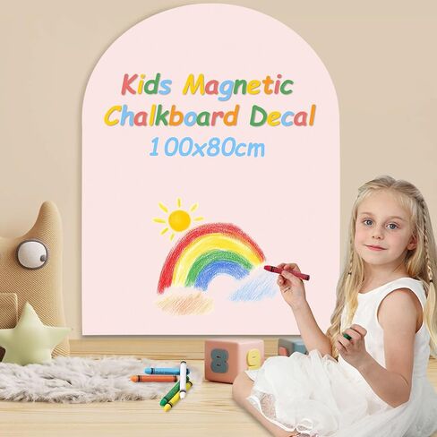 Magnetic Wall Decal Self-Adhesive Arch Chalkboard Sticker, Decorative Whiteboard, Perfect for Play in Nurseries, Kids' Rooms, Home, Schooling, Diners, Offices, Bars, and Shops, 40"x32" (Black) in Saudi Arabia