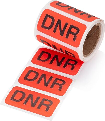 Carstens Medical Stickers – DNR Alert and Instruction Labels for Medical Charts, Red and Black, Roll of 100 Patient Chart Labels, W1.5" x H.75" in Kuwait