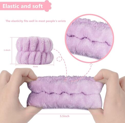 نطاقات معصم 8pcs لغسل الوجه ، وأصحاب المعصم الغسل للوجه ، ومناشف معصم السبا للنساء للنساء ، وفرقة غسيل ممتدة لأطفال الرجل ، وتمنع المياه من الانسكاب لأسفل ذراعيك in Kuwait