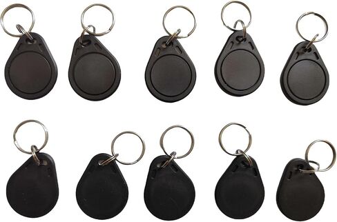 10pcs 13.56mhz keychain keychain قابلة للقراءة/قابلة للكتابة keyfobs بطاقة القرب النص MF 4K IC NFC CEYCAIN CORMIER COLTER CONTROL (Black) in Kuwait