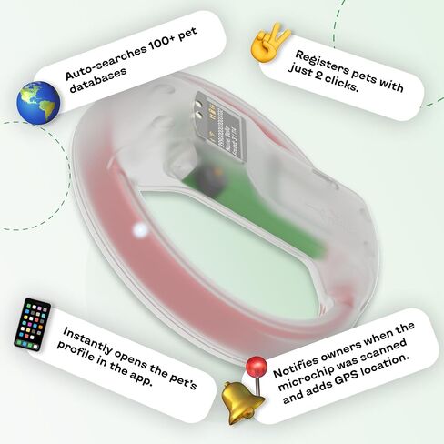 Microchip Scanner - RFID Reader - Chip Pet Scanners with Registration and Temperature Monitoring Seamless Animal ID Integration for Animals, Dogs, Cats, Puppy, Kitten (FBM) in Kuwait