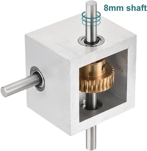 uxcell Gear Box 90 Degree Right Angle Worm Gearbox 1:30 Reduction Gearbox 1 Module 30 Teeth Worm Gear Aluminum Frame Simple Mechanical DIY Module with 8mm Shaft, 118x118x50mm(LxWxH) in Saudi Arabia