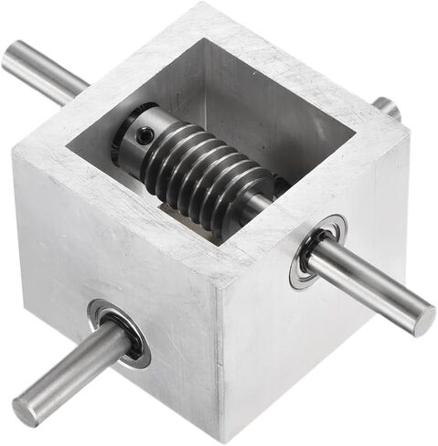 uxcell Gear Box 90 Degree Right Angle Worm Gearbox 1:30 Reduction Gearbox 1 Module 30 Teeth Worm Gear Aluminum Frame Simple Mechanical DIY Module with 8mm Shaft, 118x118x50mm(LxWxH) in Saudi Arabia