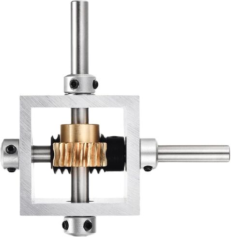 uxcell Gear Box 90 Degree Right Angle Worm Gearbox 1:30 Reduction Gearbox 1 Module 30 Teeth Worm Gear Aluminum Frame Simple Mechanical DIY Module with 8mm Shaft, 118x118x50mm(LxWxH) in Saudi Arabia