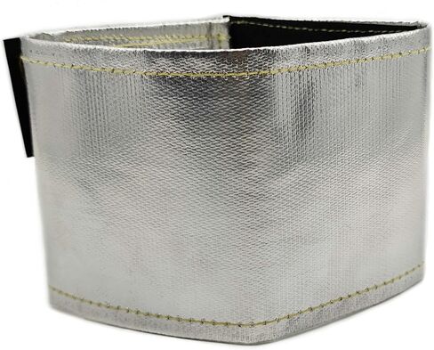 Xinhan (Silver,Black) Aluminum and Fiberglasss Heat Shielding Universal Starter Heat Shield 7 X 24in and 5.5 x 17in Wrap Self Attaching (Black, 7IN x 24IN) in Saudi Arabia