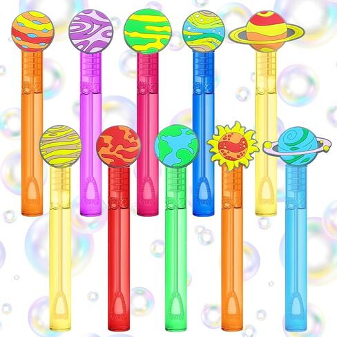 24Pieces Outer Space Party Favors (8 Style),Astronaut/Rocket/Planet Cute Bubble Wand Great for Glow Outer Space Birthday Party Supplies, Goodie Bags Stuffer School Classroom Prizes Birthday Gift in Kuwait