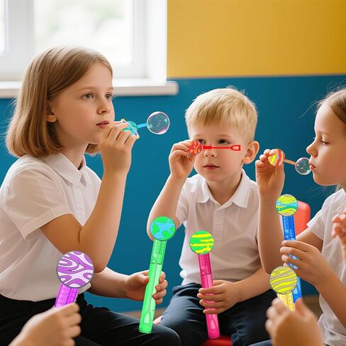 24Pieces Outer Space Party Favors (8 Style),Astronaut/Rocket/Planet Cute Bubble Wand Great for Glow Outer Space Birthday Party Supplies, Goodie Bags Stuffer School Classroom Prizes Birthday Gift in Kuwait