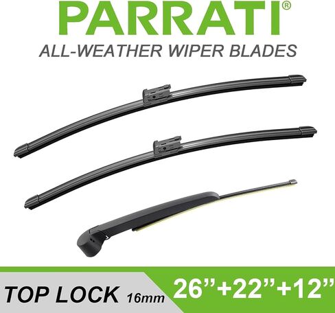 PARRATI® Premium Windshield Wipers with Rear Wiper Blades Arm Replacement for 2014-2007 Ford Edge,All-Season Automotive Wipers,Easy to Install 26"+20"+14"(Set of 4) in Saudi Arabia