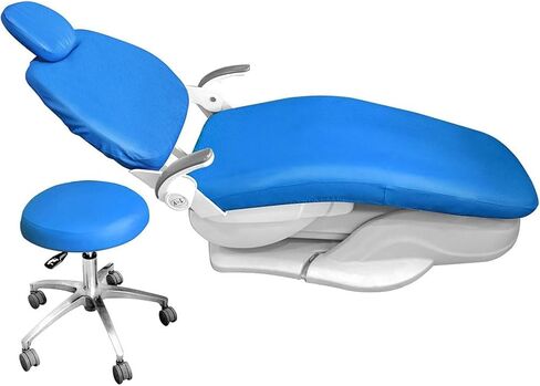 4Pcs/Set Dental Chair Covers, Dental PU Leather Unit, Waterproof PU Leather Protective Dental Full Chair Covers Elastic Stylish Dental Chair Seat Cover, Headrest Backrest Protector, Denti(Color:Grey) in Saudi Arabia