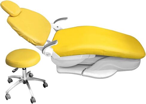 4Pcs/Set Dental Chair Covers, Dental PU Leather Unit, Waterproof PU Leather Protective Dental Full Chair Covers Elastic Stylish Dental Chair Seat Cover, Headrest Backrest Protector, Denti(Color:Grey) in Saudi Arabia