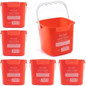Matthew Red&Green&Blue Detergent and Sanitizing Cleaning Bucket 3 Quart Cleaning Pail,Set of 3 Square Containers,Built-In Spout w/Handle,Wash Rinse Sanitize Handwash Bucket,Incl.3Pcs Microfiber Cloths in Kuwait