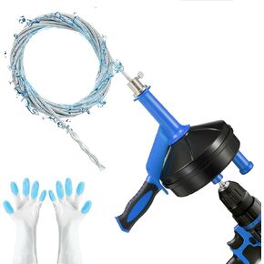 Drain Auger, Clog Remover with Drill Adapter, 25 Feet Flexible Plumbing Snake Use Manually or Powered for Kitchen,Bathrom and Shower Sink, Comes with Gloves (orange) in Kuwait