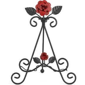 13.8" H Fleur-de-Lis Easel Stand,Metal Book Stand, Plate Holder Display Stand, Picture Frame Stand, Home Decor (Bronze) in Kuwait