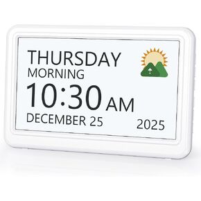 Clock with Day and Date for Elderly, 7" Large Display Digital Calendar Day Clock with 20 Custom Alarms and Medicine Reminders, 12 Display Modes, Dimmable Dementia Alzheimers Clocks for Seniors in Saudi Arabia