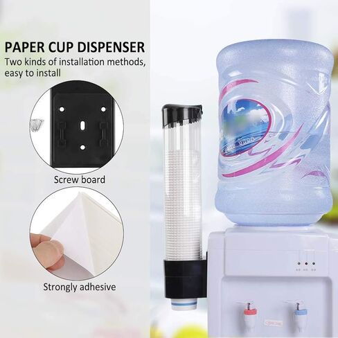 Hakeeta Paper Cup Dispenser, Anti-Dust Water Cup Dispenser for Plastic/Biodegradable Cups. Fit for Outside Diameter of Cup ≤7.5cm. 60-80 Cups(White) in Kuwait