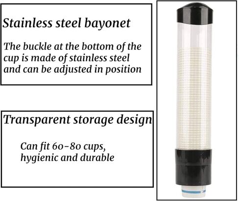 Hakeeta Paper Cup Dispenser, Anti-Dust Water Cup Dispenser for Plastic/Biodegradable Cups. Fit for Outside Diameter of Cup ≤7.5cm. 60-80 Cups(White) in Kuwait