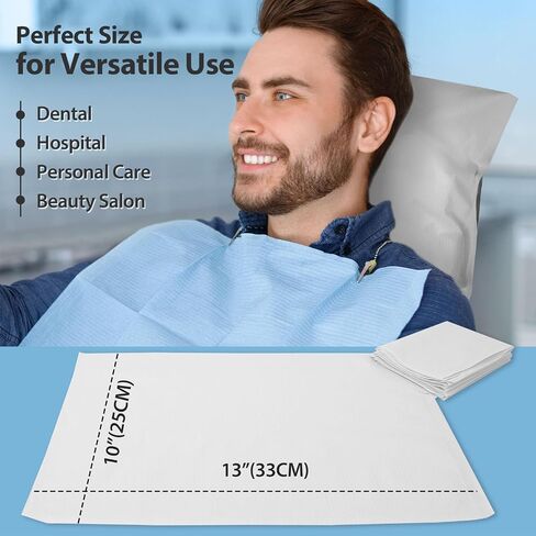 500 PCs Dental Premium White Chair Headrest Cover 10x13 by VASTMED | Disposable Plastic Headrest Sleeves Protector | Professional Waterproof Colored Sleeves for Headrests in Saudi Arabia