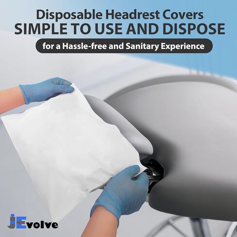 500 PCs Chair Headrest Cover 10''x13'' by JEVOLVE – Blue Disposable Protective Covers for Office Chairs, Travel Seats, Salon Equipment, and Home Furniture | Soft, Hygienic, Easy-to-Use Design in Kuwait