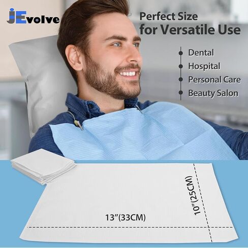 500 PCs Chair Headrest Cover 10''x13'' by JEVOLVE – Blue Disposable Protective Covers for Office Chairs, Travel Seats, Salon Equipment, and Home Furniture | Soft, Hygienic, Easy-to-Use Design in Kuwait