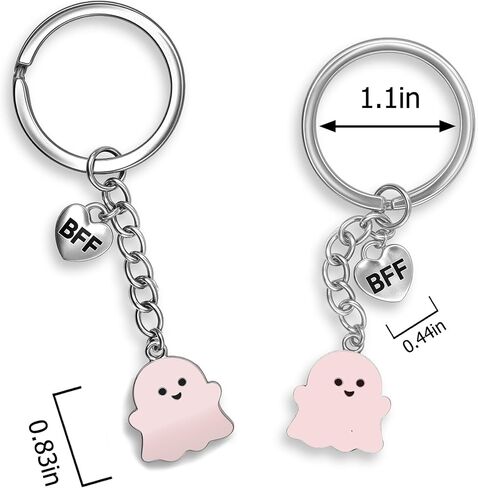 Best Friend Birthday Gifts for Women Funny Cute Ghost Keychain Bestie Gifts Long Distance Stuff for 2 with Card in Kuwait