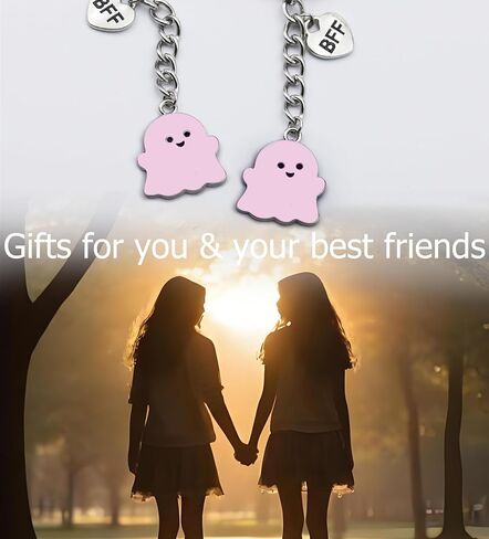 Best Friend Birthday Gifts for Women Funny Cute Ghost Keychain Bestie Gifts Long Distance Stuff for 2 with Card in Kuwait