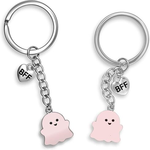 Best Friend Birthday Gifts for Women Funny Cute Ghost Keychain Bestie Gifts Long Distance Stuff for 2 with Card in Kuwait