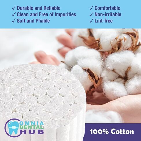 750 PCs Dental Grade Capra Advanced 1.5" Cotton Rolls Size 2 by Omnia ONE | Non-Sterile High Absorbent Cotton Pads for Dentists in Saudi Arabia