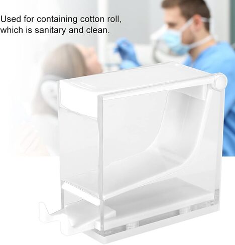 4 Colors Dentist Cotton Roll Dispenser Divider Press Type Holder (White) in Saudi Arabia