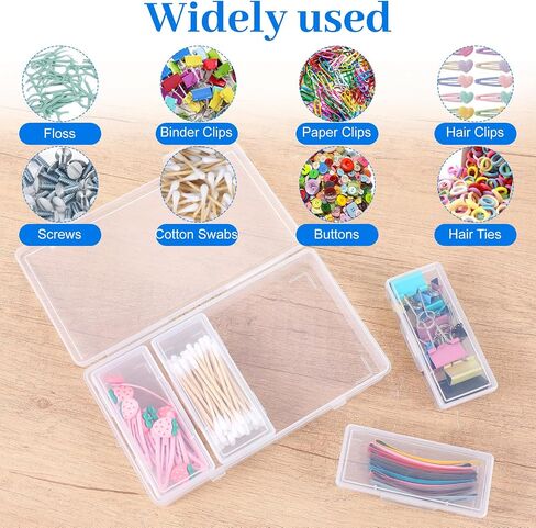 2 pcs cotton rab case & floss case - منظم التخزين البلاستيكي مع غطاء ، وحاوية محمولة متعددة الأجزاء لـ QTIPS ، اختيارات الخيط ، علاقات الشعر ، المجوهرات (7.7 "x4.4 × 1.18") in Kuwait