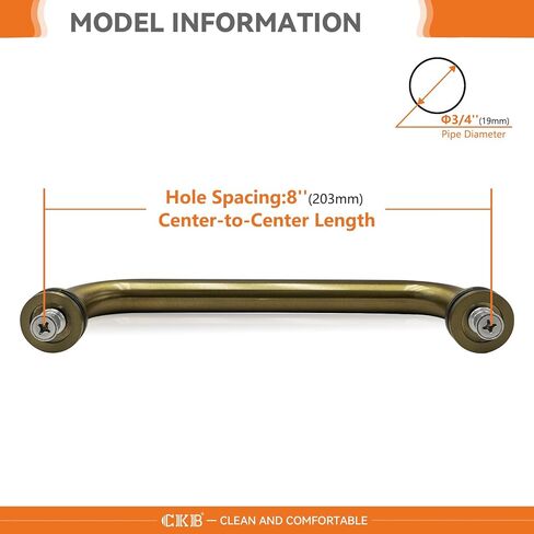 CKB 6 "مقبض باب دش ، من الوراء إلى الخلف ، سحب باب الدش المتوافق مع 1/4" إلى 1/2 "الزجاج سمك لأبواب دش زجاجية ، أسود غير لامع مع 304 من الفولاذ المقاوم للصدأ. in Kuwait