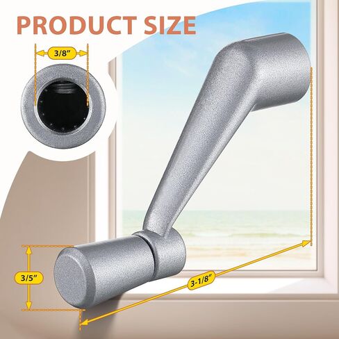 4 Pack Window Crank Handle Replacement H 3966 H 4106, 3/8" Spline Socket Crank Handle with Smooth 360 Degree Operation, Casement Window Rotating Handles Provide Security for Windows in Kuwait