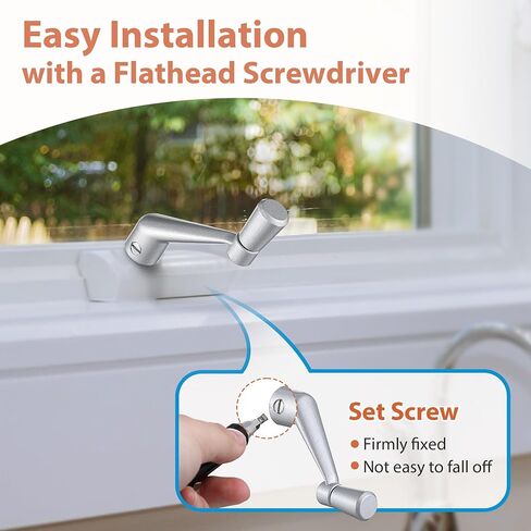 4 Pack Window Crank Handle Replacement H 3966 H 4106, 3/8" Spline Socket Crank Handle with Smooth 360 Degree Operation, Casement Window Rotating Handles Provide Security for Windows in Kuwait