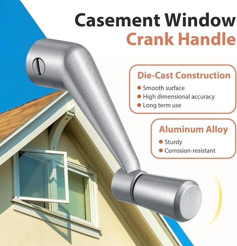 4 Pack Window Crank Handle Replacement H 3966 H 4106, 3/8" Spline Socket Crank Handle with Smooth 360 Degree Operation, Casement Window Rotating Handles Provide Security for Windows in Kuwait